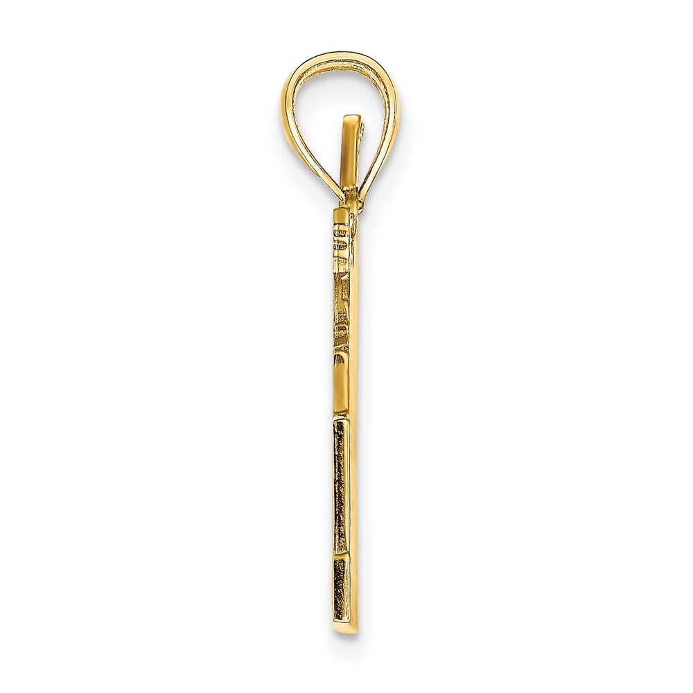 14K Gelbgold Charm „Aruba“ mit Segelboot- und Möwen-Motiv