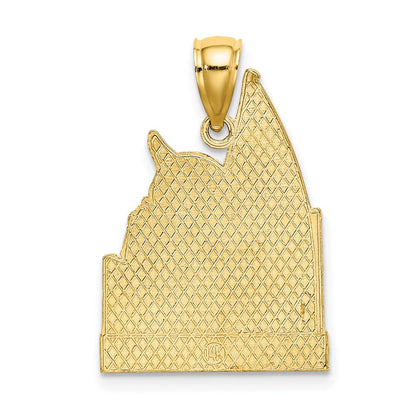14K Gelbgold Charm „Aruba“ mit Segelboot- und Möwen-Motiv