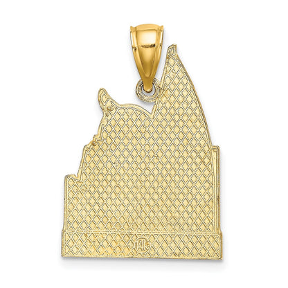 14K Gelbgold Curaçao-Charm mit Segelboot und Möwe