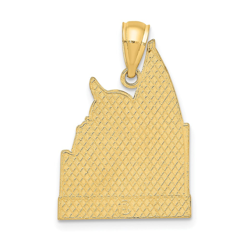 14K Gelbgold Charm „KEY WEST“ mit Segelboot- und Möwenmotiv