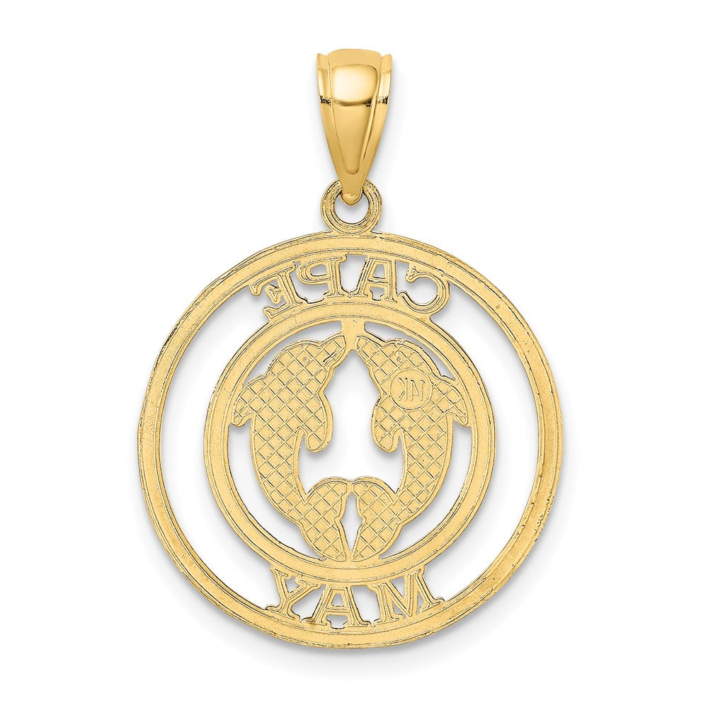14K Gelbgold CAPE MAY Charm mit Delfinen, rund