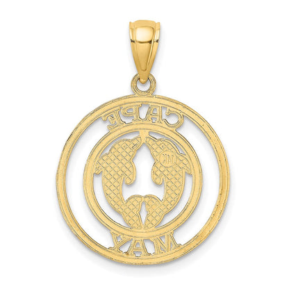 14K Gelbgold CAPE MAY Charm mit Delfinen, rund