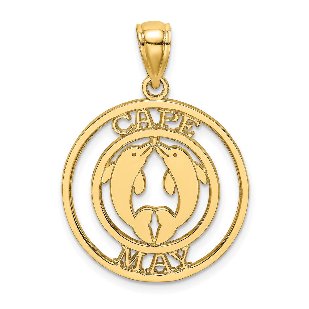 14K Gelbgold CAPE MAY Charm mit Delfinen, rund