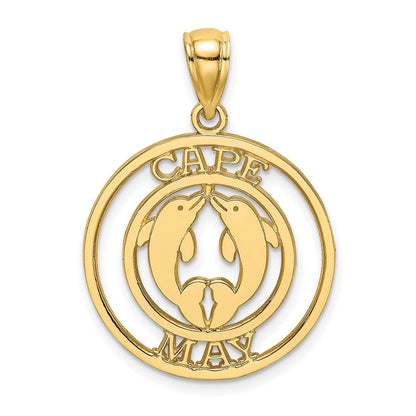 14K Gelbgold CAPE MAY Charm mit Delfinen, rund