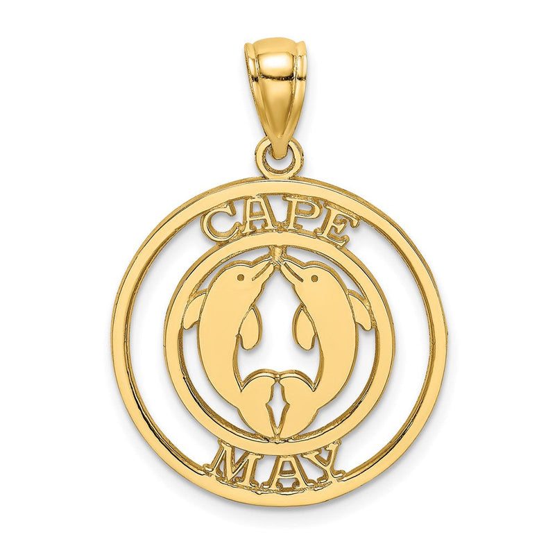 14K Gelbgold CAPE MAY Charm mit Delfinen, rund