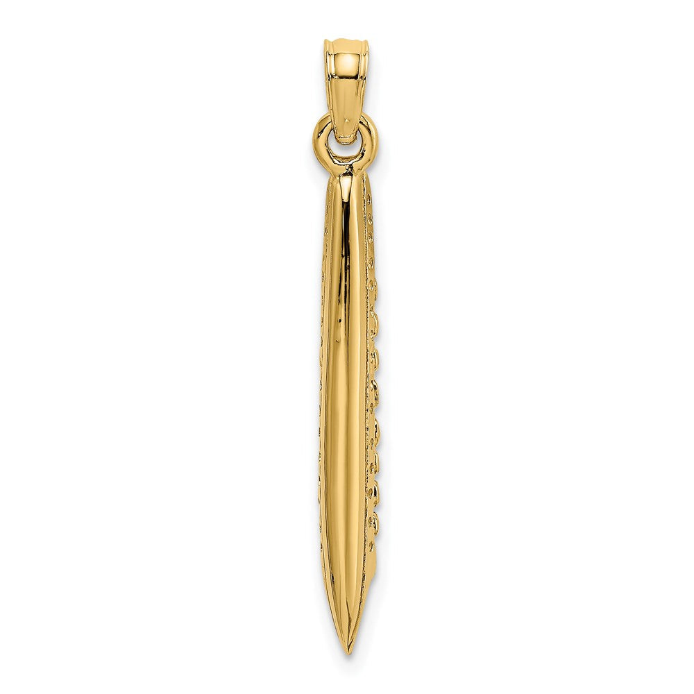 14 Karat Gelbgold 3-D Polierter Kreuzfahrtschiff-Charm