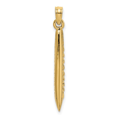 14 Karat Gelbgold 3-D Polierter Kreuzfahrtschiff-Charm