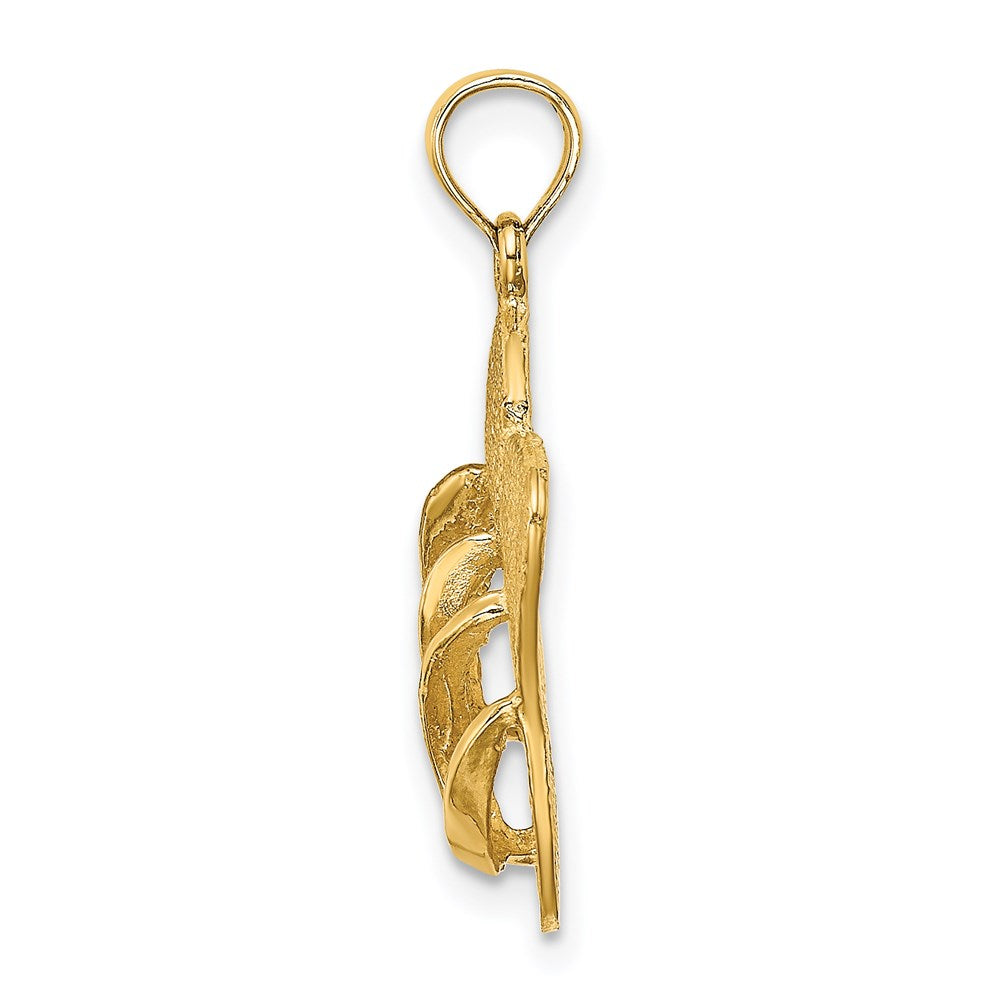 14K Gelbgold 3D-Charm „SANIBEL ISLAND" mit großem Doppel-Flip-Flop