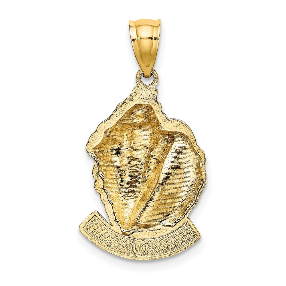14K Gelbgold 2-D-Charm „Muschel über CURACAO