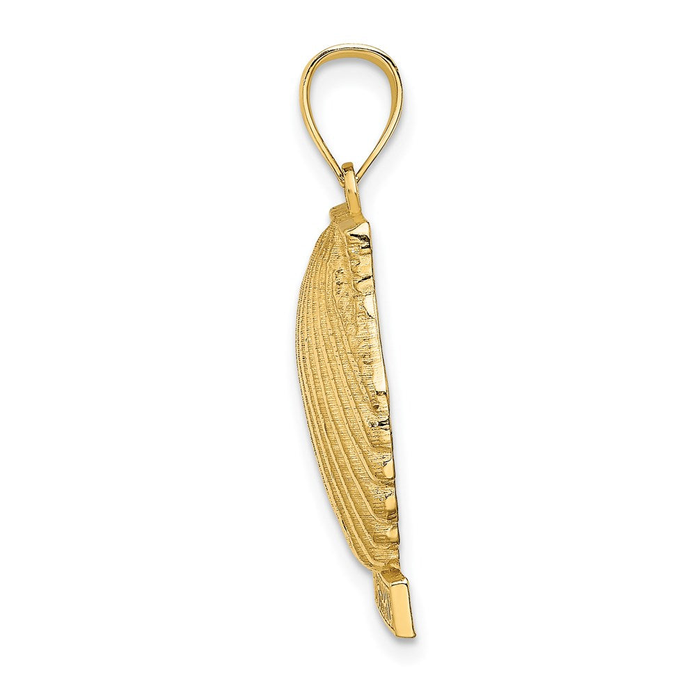 14 Karat Gelbgold 2-D STONE HARBOR Charm unter Jakobsmuschel