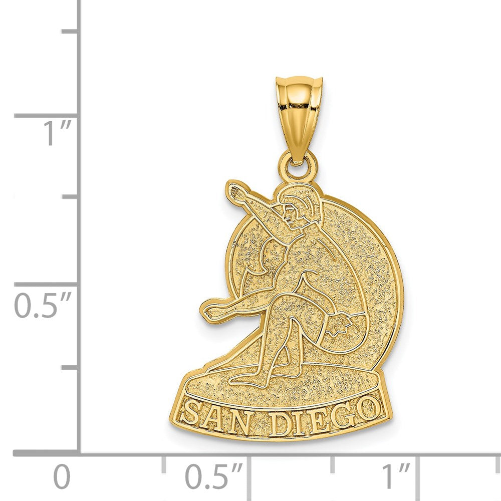 14K Gelbgold SAN DIEGO Charm mit Surfer