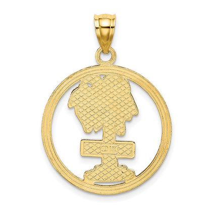 14K Gelbgold SAN DIEGO Palmen-Kreis-Charm