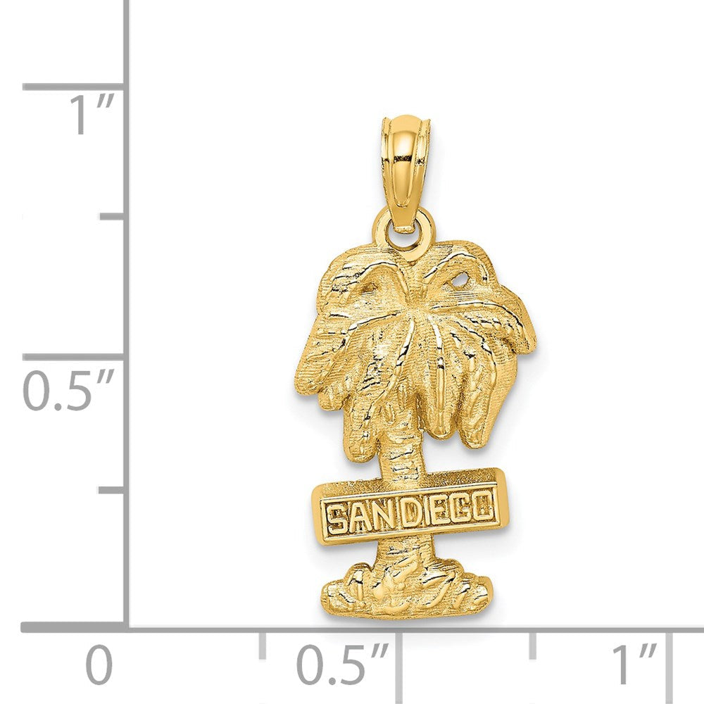 14K Gelbgold SAN DIEGO Palme Charm-Anhänger