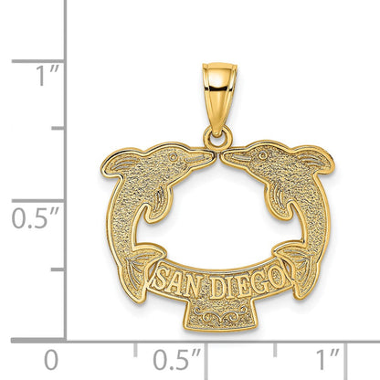 14K Gelbgold Charm SAN DIEGO mit Delfinen