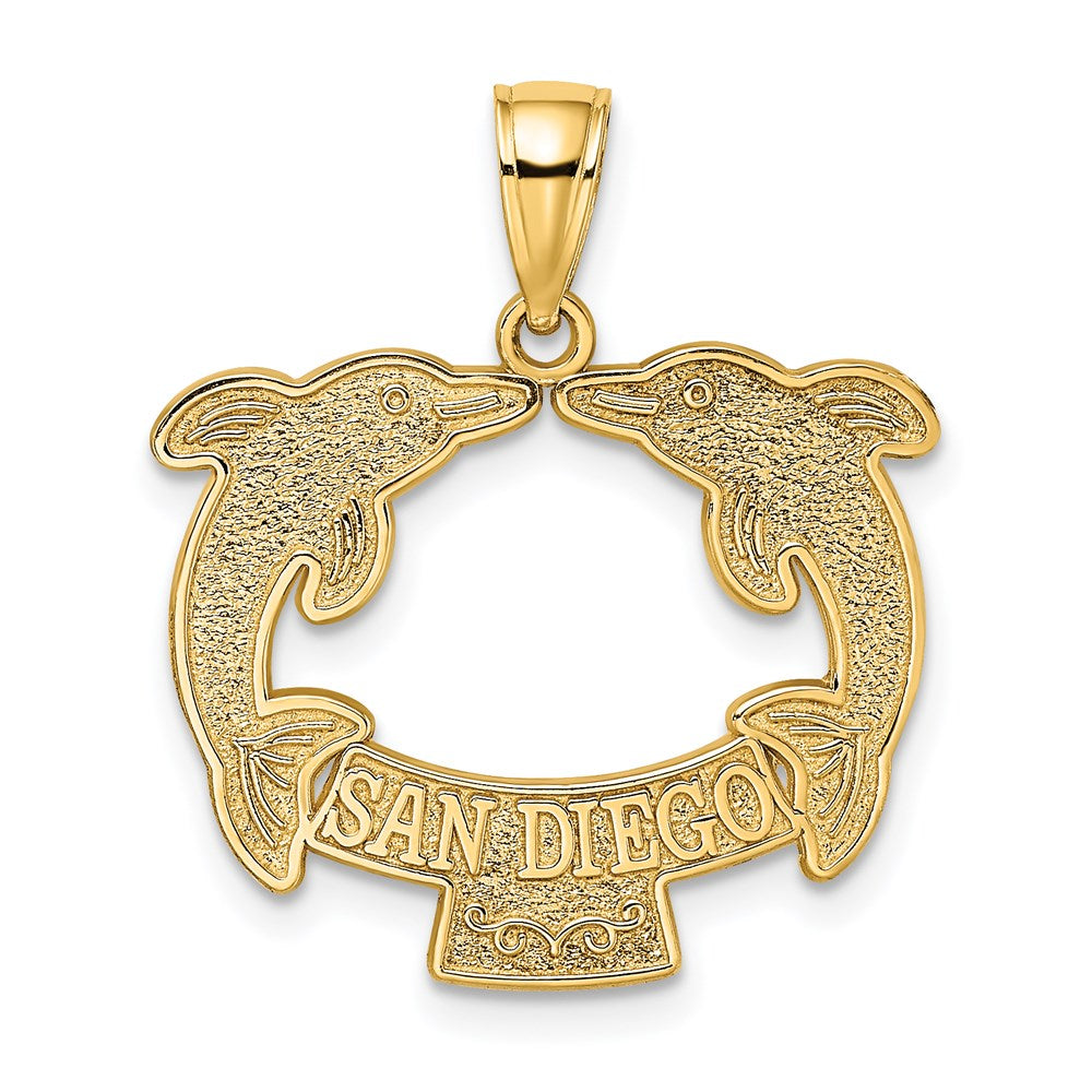 14K Gelbgold Charm SAN DIEGO mit Delfinen