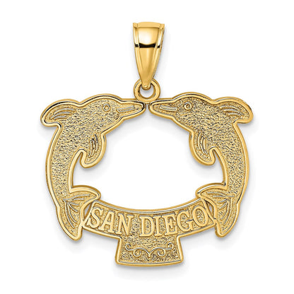 14K Gelbgold Charm SAN DIEGO mit Delfinen