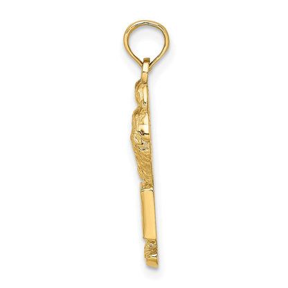 14k Gelbgold PAWLEYS ISLAND CHARLESTON Palme-Charm