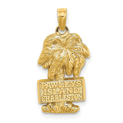 14k Gelbgold PAWLEYS ISLAND CHARLESTON Palme-Charm
