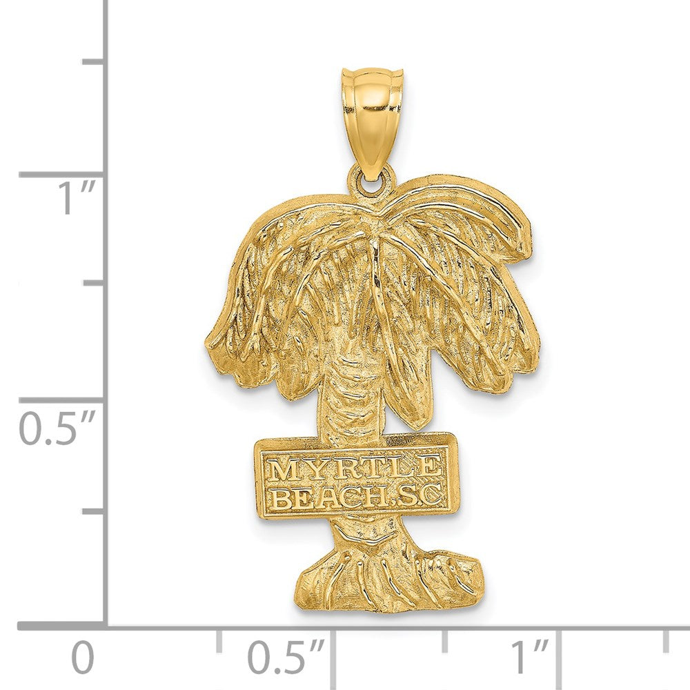 Großer 14K Gelbgold MYRTLE BEACH SC Palmenbaum-Charm