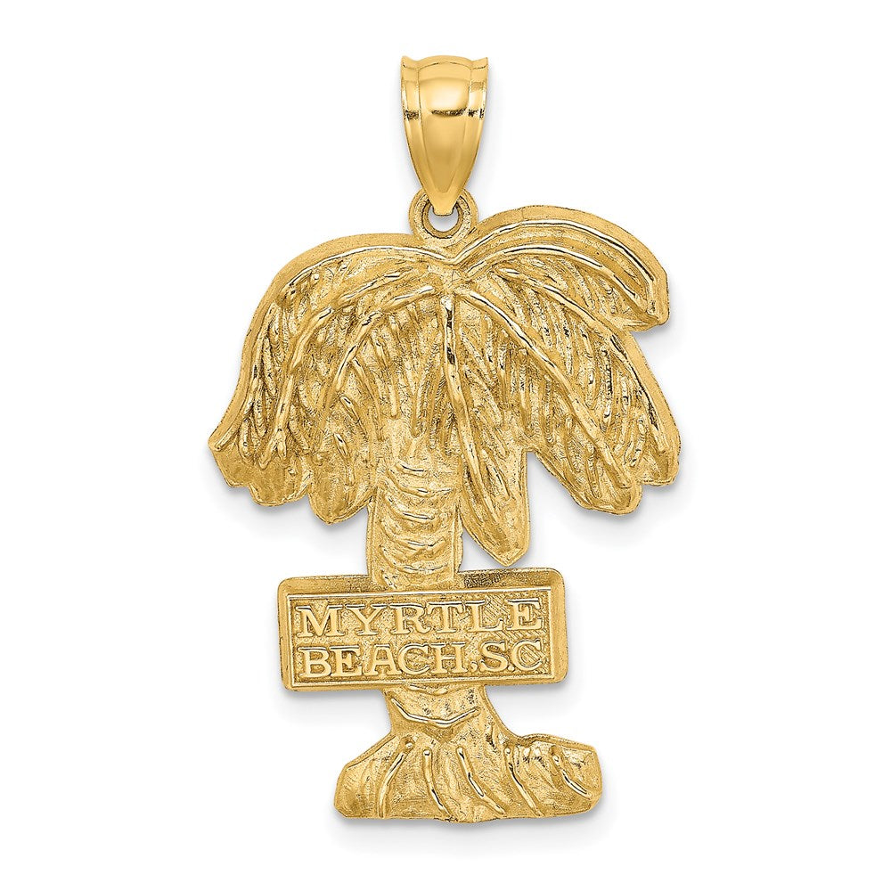 Großer 14K Gelbgold MYRTLE BEACH SC Palmenbaum-Charm