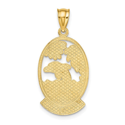 14K Gelbgold ST. MARTIN Charm mit Delfin-Sonnenuntergang