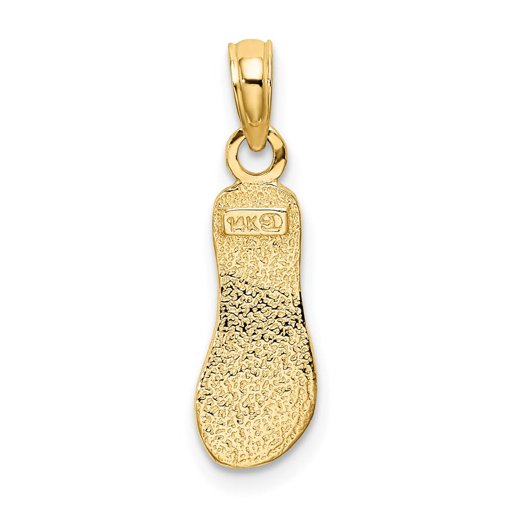 14K Gelbgold Strukturiert Straps Einfach Flip-flop Charm