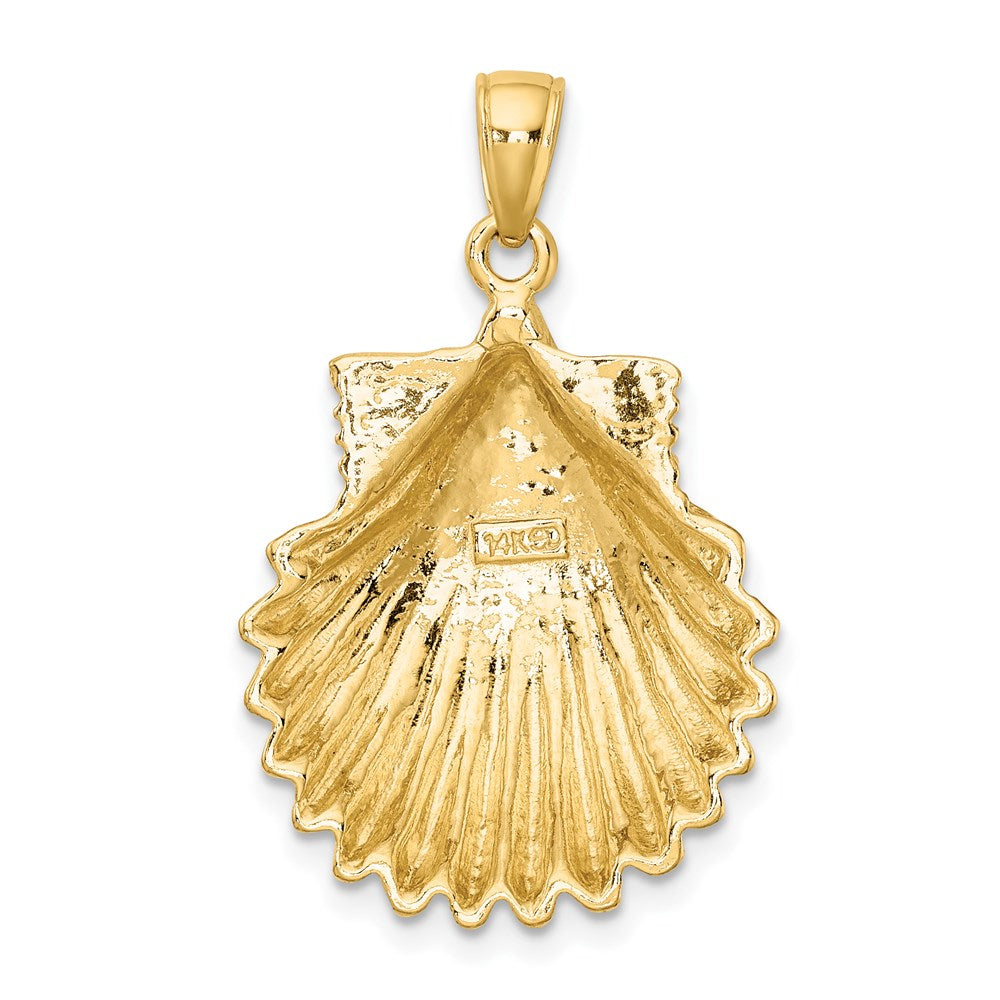 14K Gelbgold Polierter Muschel-Charm