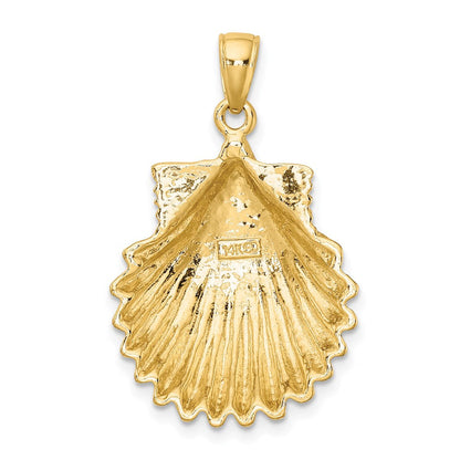 14K Gelbgold Polierter Muschel-Charm