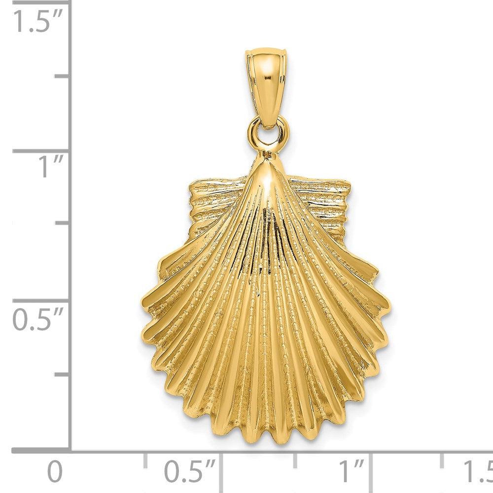 14K Gelbgold Polierter Muschel-Charm