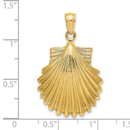 14K Gelbgold Polierter Muschel-Charm