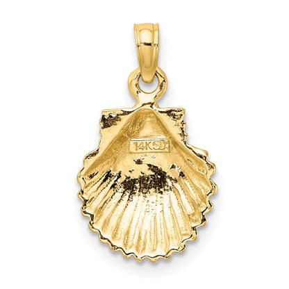 14K Gelbgold Polierter Muschel-Charm