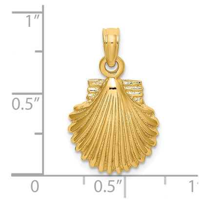14K Gelbgold Polierter Muschel-Charm
