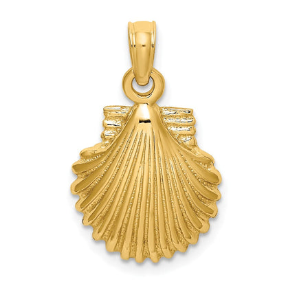 14K Gelbgold Polierter Muschel-Charm