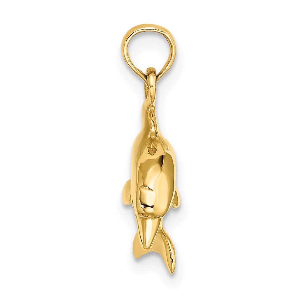 14K Gelbgold 3-d Delfin Springend Charm