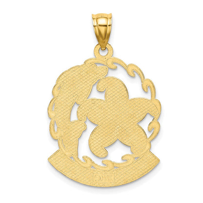 14K Gelbgold Seestern- und Delfin-Charm STONE HARBOR
