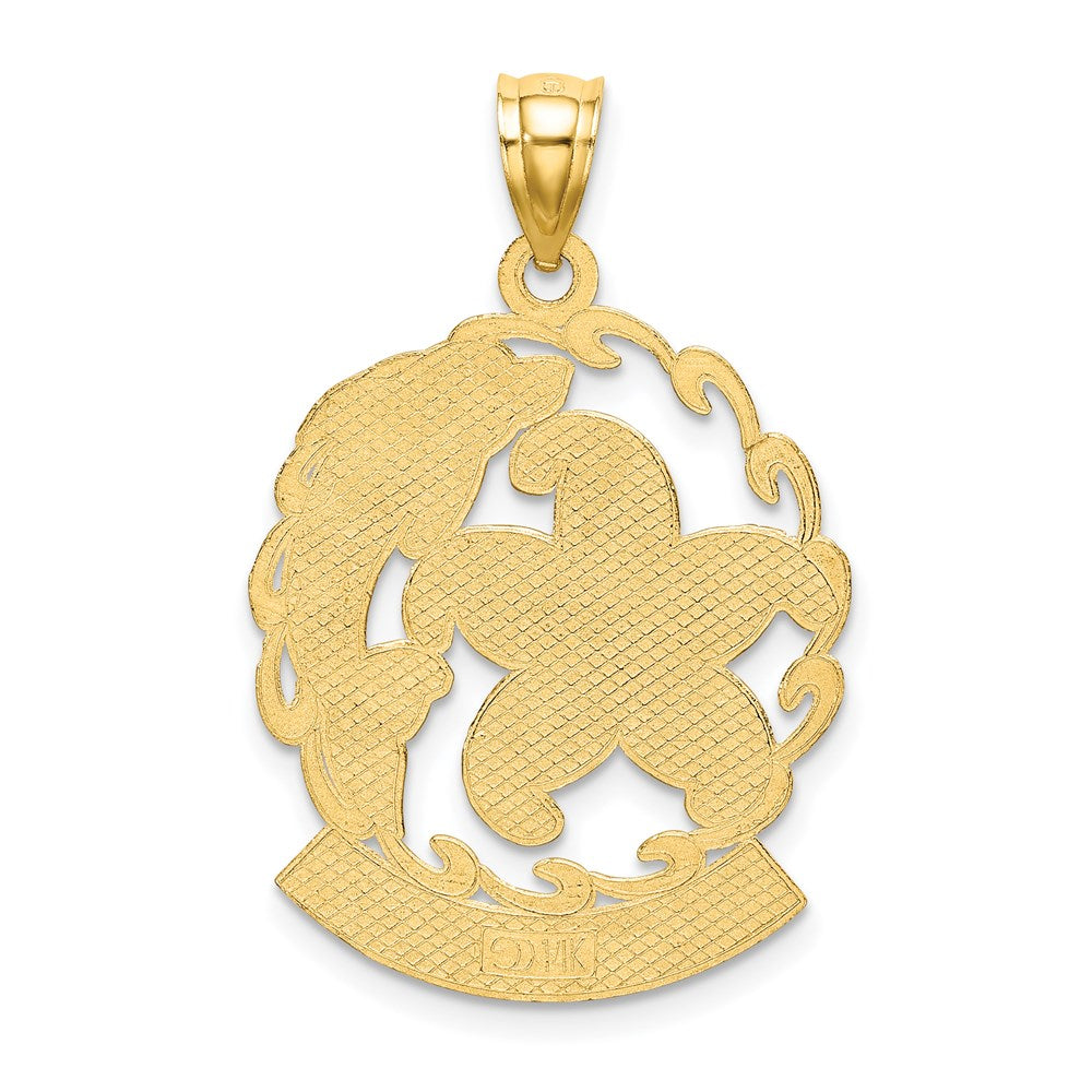 14K Gelbgold SEA ISLE Seestern- und Delfin-Charm