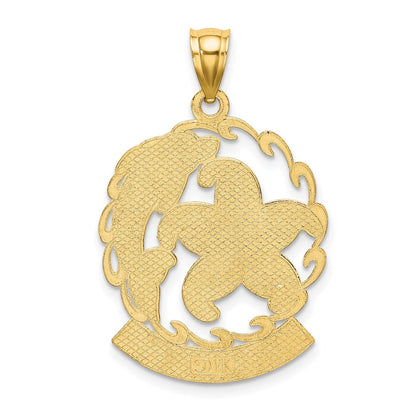 14K Gelbgold AVALON Anhänger mit Seestern- und Delfin-Charm