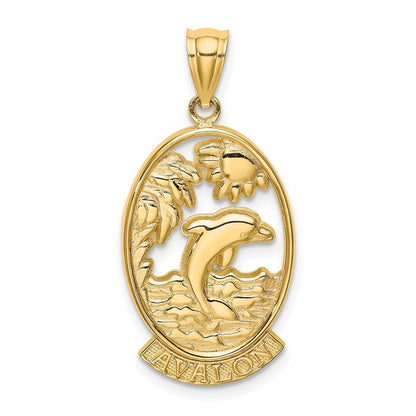 14K Gelbgold AVALON Charm mit Delfin-Sonnenuntergang