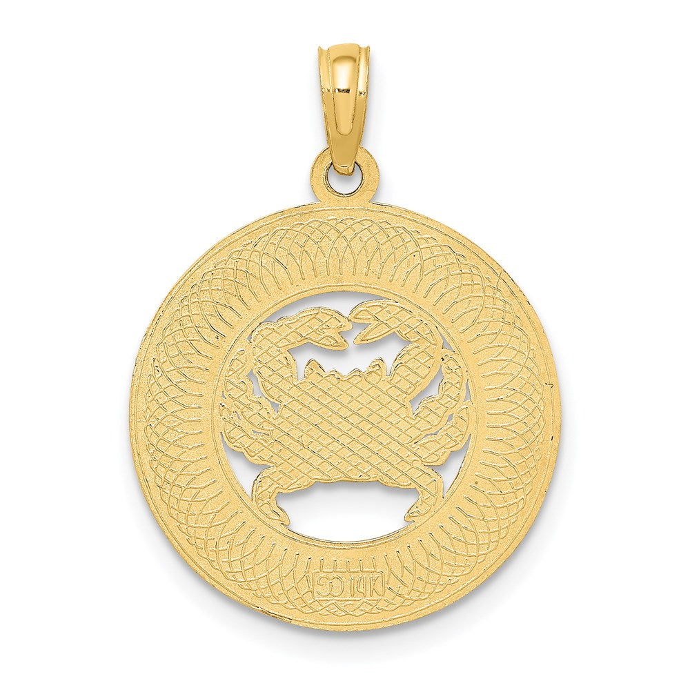 14K Gelbgold KEY WEST Anhänger mit Krabben-Kreis-Motiv