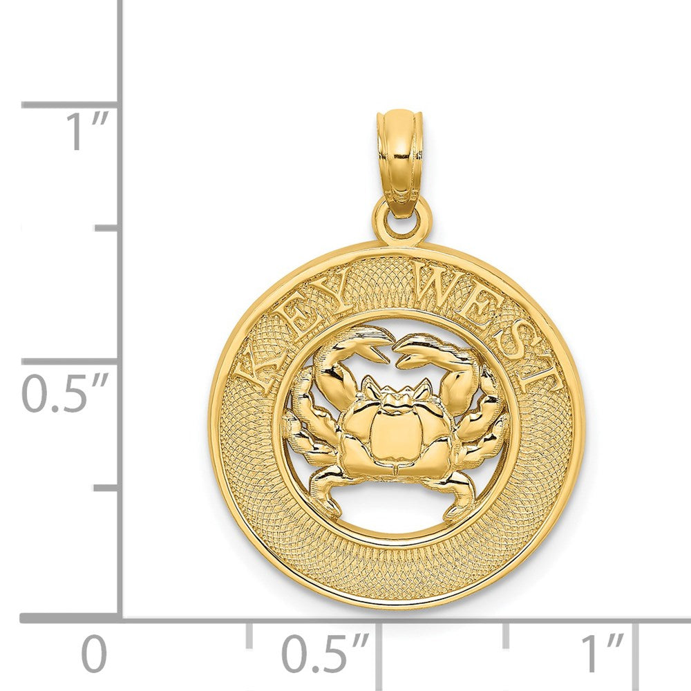 14K Gelbgold KEY WEST Anhänger mit Krabben-Kreis-Motiv