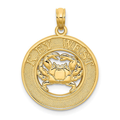 14K Gelbgold KEY WEST Anhänger mit Krabben-Kreis-Motiv