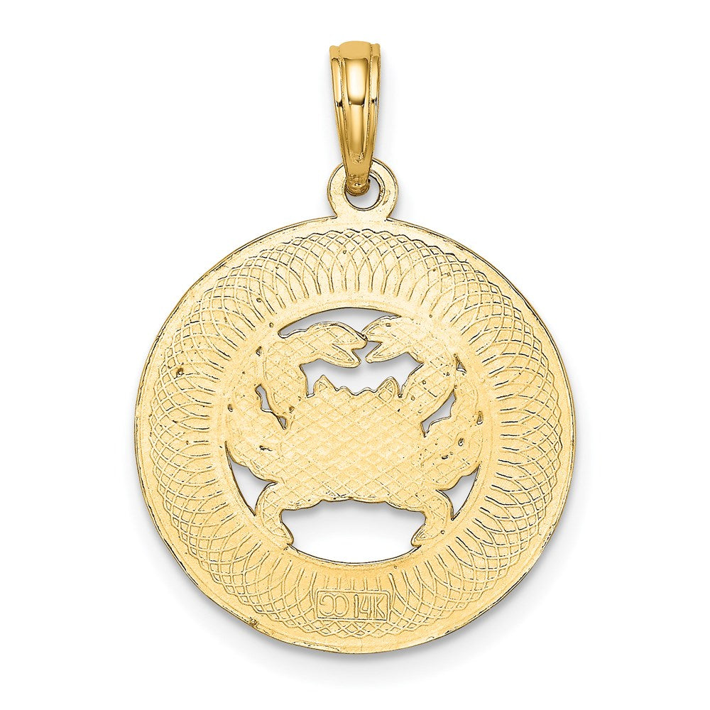 14K Gelbgold OCEAN CITY Anhänger mit Krabben-Charm