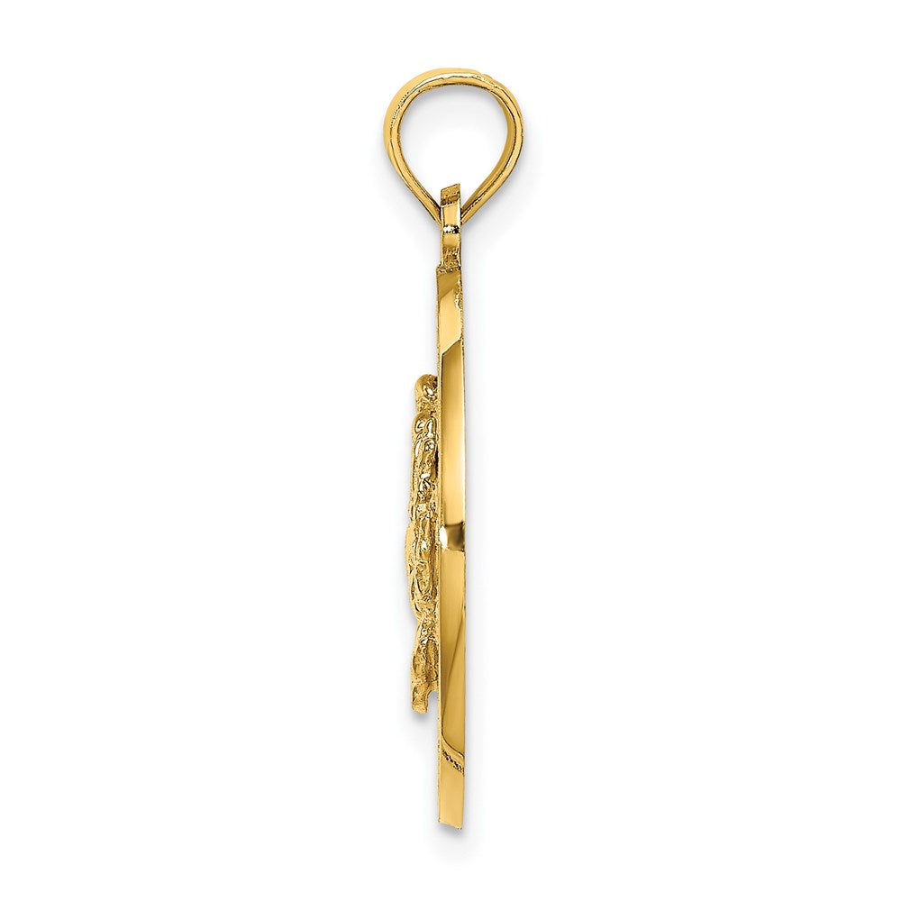 14K Gelbgold Anhänger „OCEAN CITY NJ" mit Krabbe