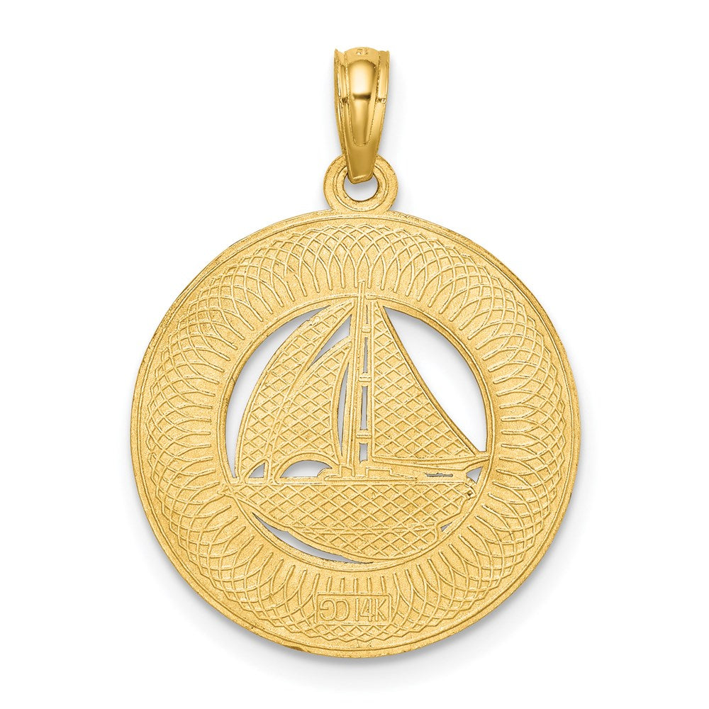 14K Gelbgold OCEAN CITY Charm mit Segelboot