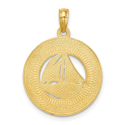 14K Gelbgold OCEAN CITY Charm mit Segelboot