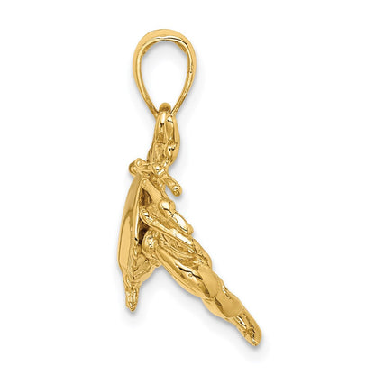 14K Gelbgold Charm „Steinkrabbe nach unten gerichtet“