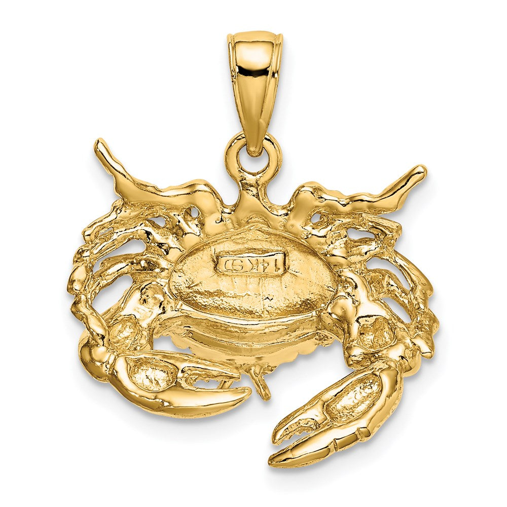 14K Gelbgold Charm „Steinkrabbe nach unten gerichtet“