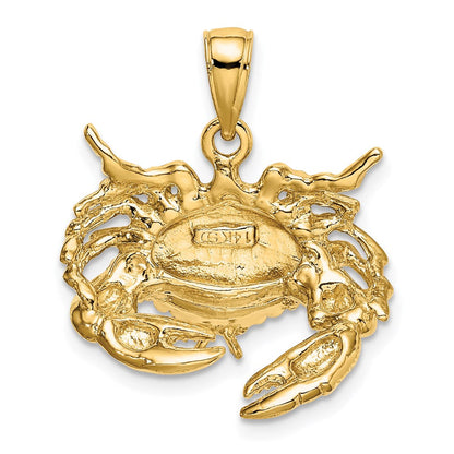 14K Gelbgold Charm „Steinkrabbe nach unten gerichtet“