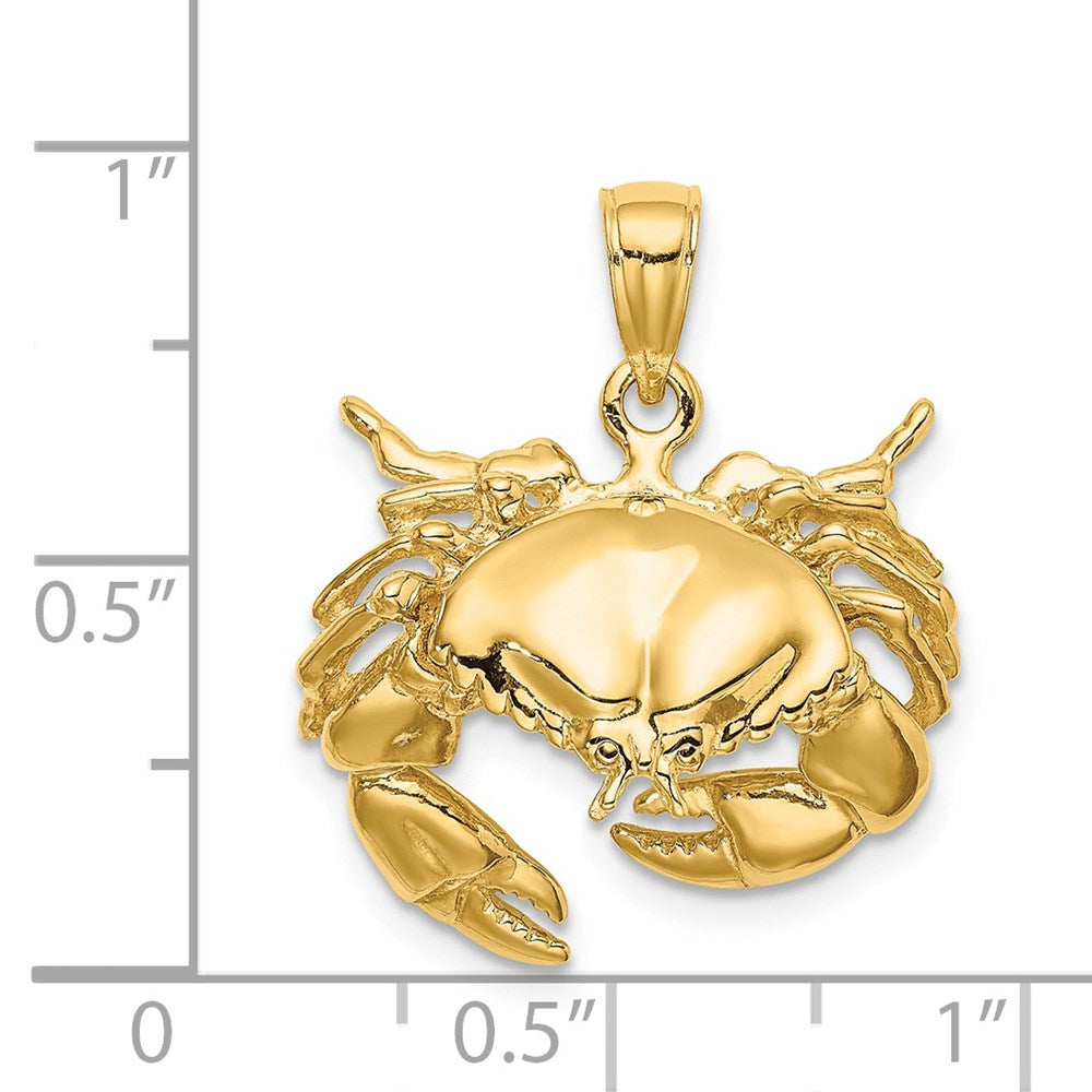 14K Gelbgold Charm „Steinkrabbe nach unten gerichtet“