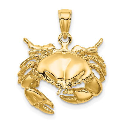 14K Gelbgold Charm „Steinkrabbe nach unten gerichtet“